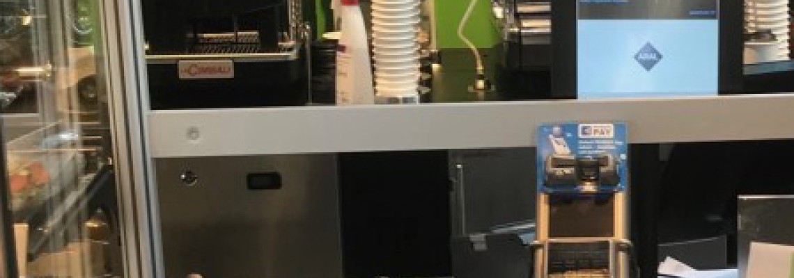 Hygieneschutz und Ladenbau, Systembau aus Aluminium, Stützen mit Glasklemme, Stütze mit Punkthalter