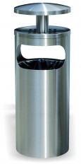 Ascher-Abfallbehälter 355 INOX-line mit Regendach
