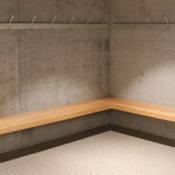 Garderoben ALU-line, Wandgarderoben mit Sitzbankauflage und Wandkonsole
