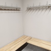 Wandgarderoben INOX-line aus Edelstahl mit Sitzbank und Garderobenhaken